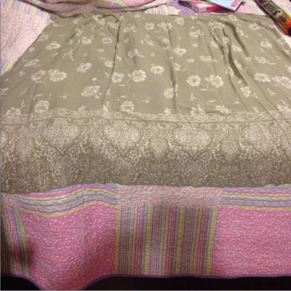 Vintage Express cream and taupe Floral wrap Maxi Skirt - Picture 3 of 4